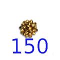 150 Geschenkschleifen, metallisiert - Glanzband, Rosetten - 35mm