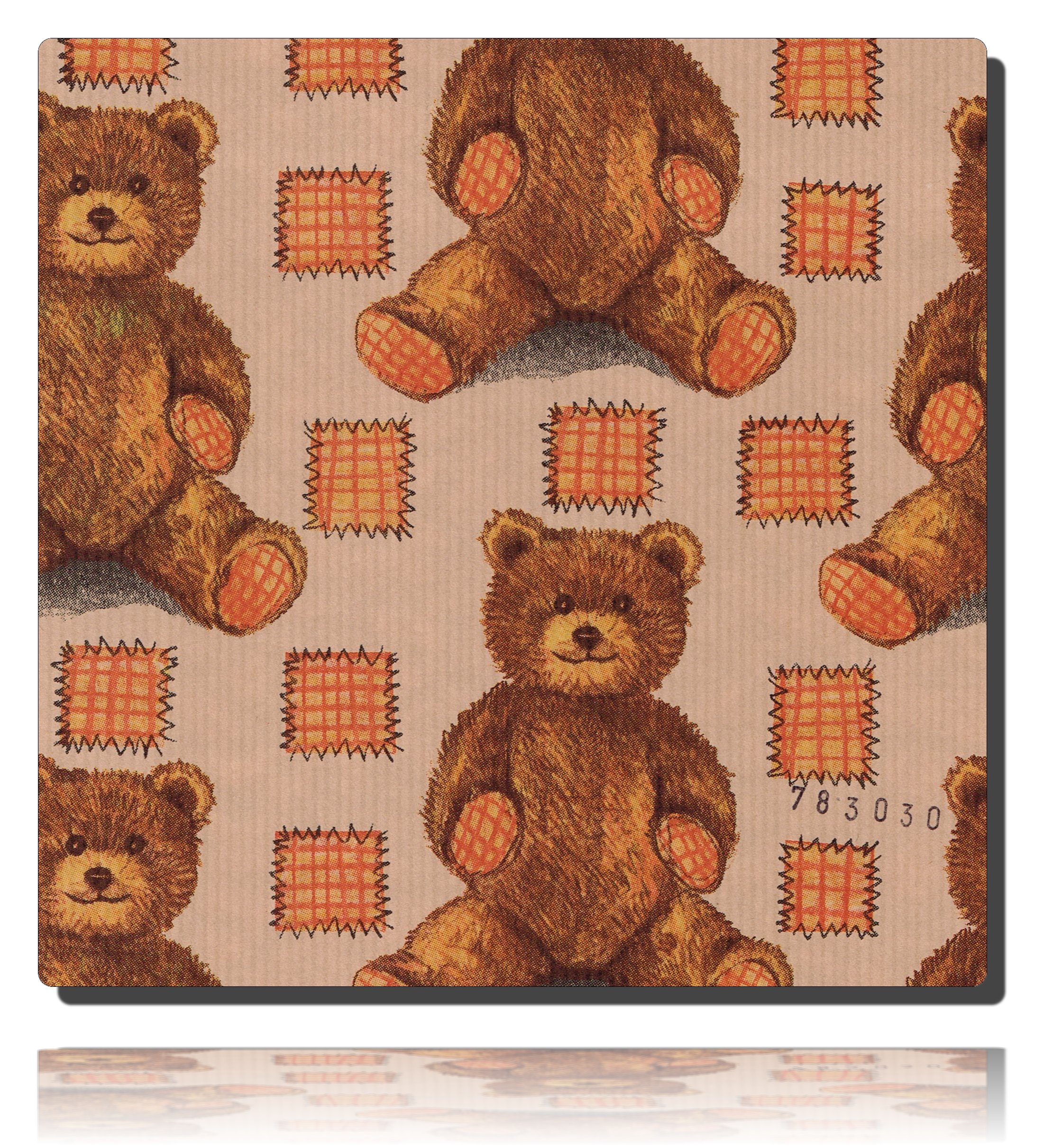 Beispiel eines in dem Geschenkpapier Teddybär, natur - 783030 verpackten Geschenk
