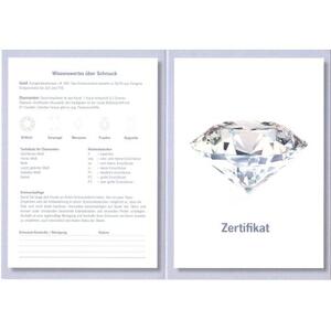 Schmuckzertifkat - Zertifikat Karte; Größe: 105 x 147mm; Motiv: Diamant; Umverpackung: 100 Stück