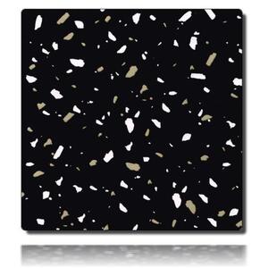 Geschenkpapierrolle Terrazzo, weiß/ schwarz - 918075; Beschreibung Rückseite: schwarz mit kleinen Farbklecksen; Stichwörter: klein, zweiseitig, Muster; 
