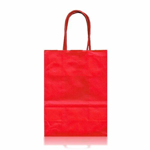 Papiertragetasche, gedrehte Papierkordel - rot Papiertragetasche, gedrehte Papierkordel - rot