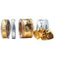 Metalicband mit Draht: GOLD ODER SILBER - 15mm/ 25m Spule