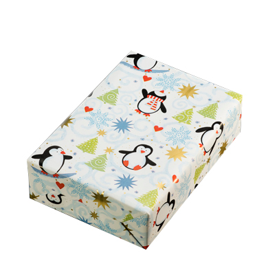 Beispiel eines in dem Geschenkpapier Spitzbergen, weiß - 49284 verpackten Geschenk