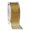 Band: Luxury - einfarbiges Lurexband mit Drahtkante, Weihnachten; Material: Polyester; Ursprungsland: Deutschland; Verkaufseinheit: 1 Rolle; 