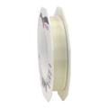 Geschenkband: Four Seasons, champagner; Rolle: 15mm/ 25m ; Verkaufseinheit: 1 Rolle; Band: Four Seasons - einfarbiges Organzaband mit Webkante; Beschreibung: tranzparent schimmerndes Organzaband;