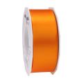 Satinband: Satin, orange; Spule: 40mm/ 25m; Mindestmenge: 1 Spule; Band: Satinband, einfarbig; Beschreibung: matt schimmerndes, edles Geschenkband