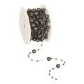Geschenkband: round beads, taupe; Spule: 8mm/ 10m; Verkaufseinheit: 1 Spule; Band: round beads - einfarbiges Perlenband; Beschreibung: einfarbiges Perlenband; 