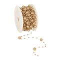 Geschenkband: round beads, sand; Spule: 8mm/ 10m; Verkaufseinheit: 1 Spule; Band: round beads - einfarbiges Perlenband; Beschreibung: einfarbiges Perlenband; 