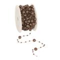 Geschenkband: round beads, schokobraun; Spule: 8mm/ 10m; Verkaufseinheit: 1 Spule; Band: round beads - einfarbiges Perlenband; Beschreibung: einfarbiges Perlenband; 