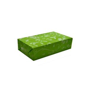Verpackungsbeispiel vom Geschenkpapier Miron, grün/ grün - 913065;  Stichwörter: Geschenkpapier, Geschenkverpackung, Geschenkpapierrollen, groß. zweiseitig, Ornament, Punkte; 