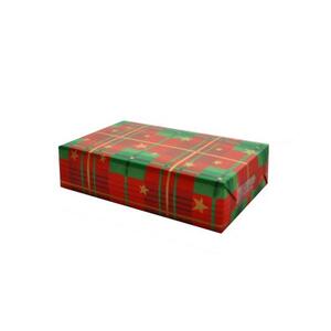 Verpackungsbeispiel vom Geschenkpapier Erik - 913249;  Stichwörter: Geschenkpapier, Geschenkverpackung, Geschenkpapierrollen, mittelgroß, Kraftpapier, Vierecke, Weihnachten, Sterne; 