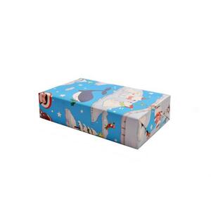 Verpackungsbeispiel vom Geschenkpapier Inuit, hellblau - 914159;  Stichwörter: Geschenkpapier, Geschenkverpackung, Geschenkpapierrollen, sehr groß, Kindermotiv, Tiere, Weihnachten; 