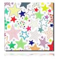 Geschenkpapierrolle Linos, weiß - 915263; Beschreibung: einfarbige mehrfarbige bemusterte Sterne; Stichwörter: mittelgroß, Muster, Sterne; 