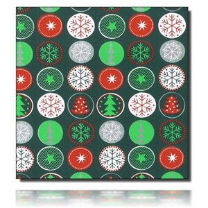 Geschenkpapierrolle Tabea, grün - 916303; Beschreibung: Kreise mit Weihnachtsbaum oder Schneeflocke; Stichwörter: ; 