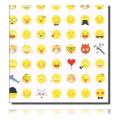 Geschenkpapierrolle Flix, weiß - 917059; Beschreibung: lustige kleine Emojis; Stichwörter: klein, Kreise, Kindermotiv, Geburtstag; 