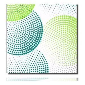 Geschenkpapierrolle Joyce, grün - 917068; Beschreibung: grüne und blaue aufhellend angedeutete große Kreise; Stichwörter: mittelgroß. Muster, Punkte, Kreise; 
