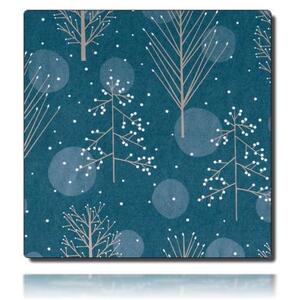 Geschenkpapierrolle Curdin, blau - 917213; Beschreibung: goldene Bäume; Stichwörter: groß, Weihnachten; 