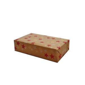 Verpackungsbeispiel vom Geschenkpapier Stella, natur - 917276;  Stichwörter: Geschenkpapier, Geschenkverpackung, Geschenkpapierrollen, klein, Recycling, Weihnachten, Sterne; 