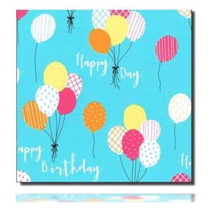 Geschenkpapierrolle Helga, hellblau - 918015; Beschreibung: Ballons, Happy Birthday; Stichwörter: ; 