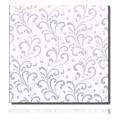 Geschenkpapierrolle Baroa, weiß/ gold - 918068; Beschreibung: silberne Ranken auf weißem Hintergrund; Stichwörter: mittelgroß,  zweiseitig, Ornamente, einfarbig; 