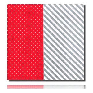 Geschenkpapierrolle Duo Iden, rot/ hellblau - 918084; Beschreibung: Streifen/ rot mit weißen Punkten; Stichwörter: ; 
