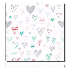 Geschenkpapierrolle Antje - 920055; Beschreibung: farbige bemusterte Herzen; Stichwörter: klein, Muster, Liebe, Herzen; 