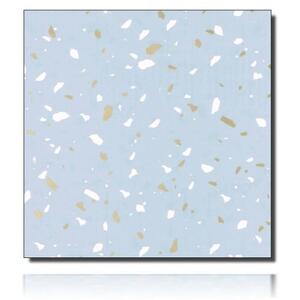 Geschenkpapierrolle Terrazzo, hellblau/ weiß - 920070; Beschreibung: kleine Farbkleckse; Stichwörter: klein, zweiseitig, Muster; 