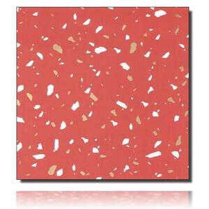 Geschenkpapierrolle Terrazzo, rot/ weiß - 920082; Beschreibung: kleine Farbkleckse; Stichwörter: klein, zweiseitig, Muster; 