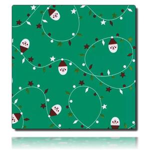 Geschenkpapierrolle Neil, grün - 920260; Beschreibung: Girlande mit Weihnachtsmänner; Stichwörter: mittelgroß, Metallic, Weihnachten, Weihnachtsmann; 