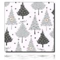 Geschenkpapierrolle Natala - 922229; Beschreibung: mittelgroße, geschmückte Weihnachtsbäume auf weißem Hintergrund; Stichwörter: mittelgroß, Pflanzen, Weihnachten, Weichnachtsbaum, Elegant; 