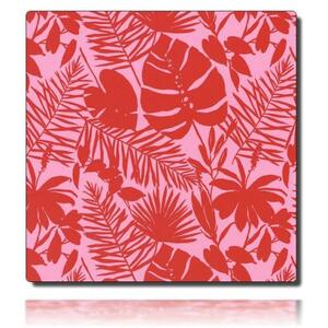 Geschenkpapierrolle Tropical, rot - 30317; Beschreibung: tropische Blätter; Stichwörter: groß, Recycling, Blumen; 