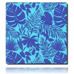 Geschenkpapierrolle Tropical, blau - 30318; Beschreibung: tropische Blätter; Stichwörter: groß, Recycling, Blumen; 
