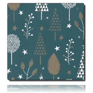 Geschenkpapierrolle Albero, stahlblau - 49324; Beschreibung: abstrakte Bäume und Sterne; Stichwörter: mittelgroß, Muster, Abstrakt Weihnachten; 