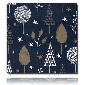 Geschenkpapierrolle Albero, dunkelblau - 49325; Beschreibung: abstrakte Bäume und Sterne; Stichwörter: mittelgroß, Muster, Abstrakt Weihnachten; 