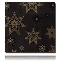 Geschenkpapierrolle Alpina, braun - 59706; Beschreibung: goldene und dunkelbraune Sterne auf braunen matten Untergrund ; Stichwörter: ; 