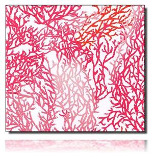 Geschenkpapierrolle Issari, koralle/ dunkelorange - 60481; Beschreibung: Korallenmuster in Rottönen Untergrund weiß; Stichwörter: ; 