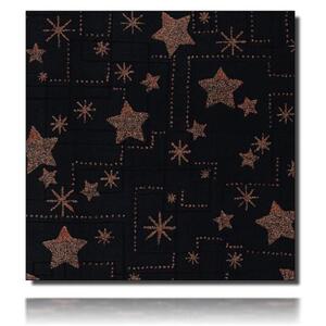 Geschenkpapierrolle Santo, schwarz/ schwarz - 99916; Beschreibung: kleine glitzer Sterne und Spotlack Linien; Stichwörter: Weihnachtspapier, klein, Sterne, zweiseitig; 